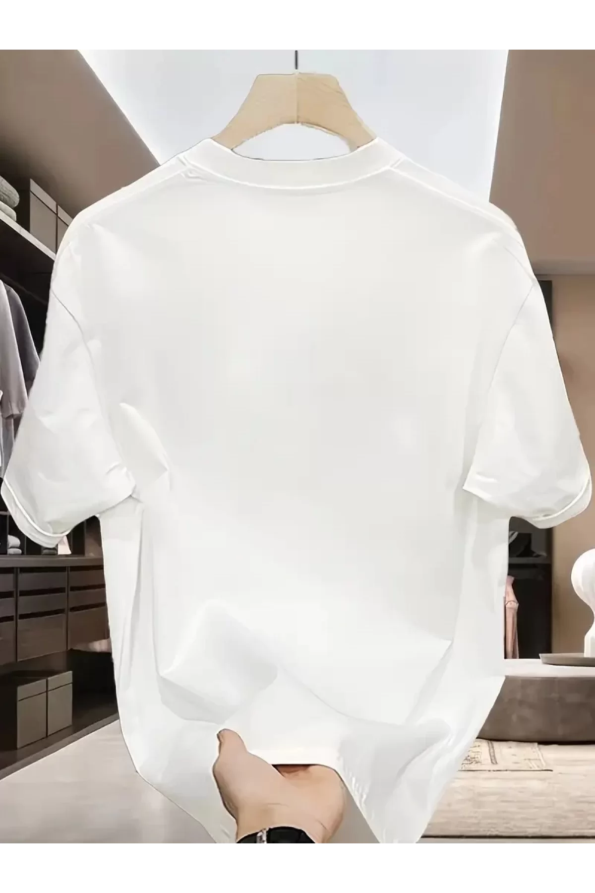 Özgür kuşlar Baskılı Oversize Bisiklet Yaka T-shirt