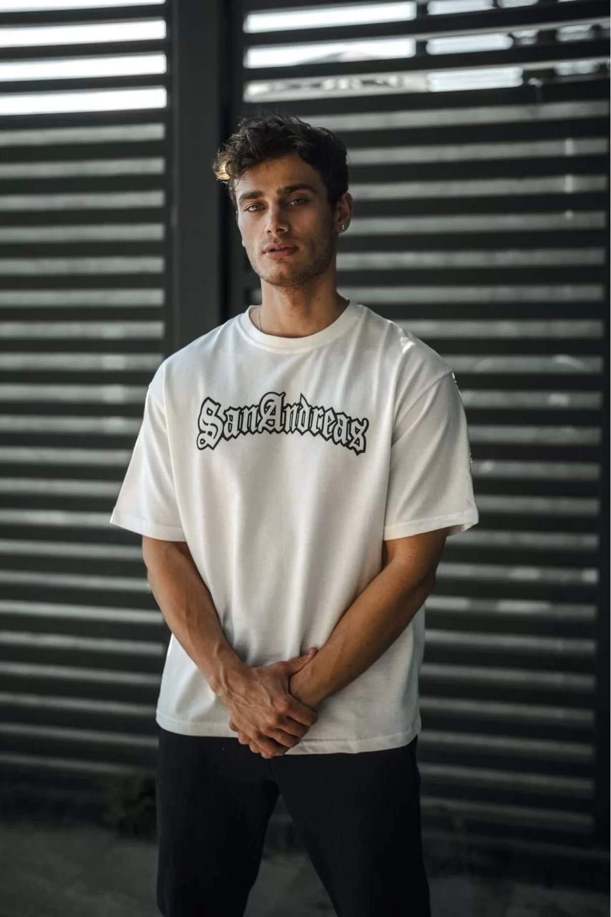 Unisex Bisiklet Yaka SanAndreas Oversize T-Shirt
