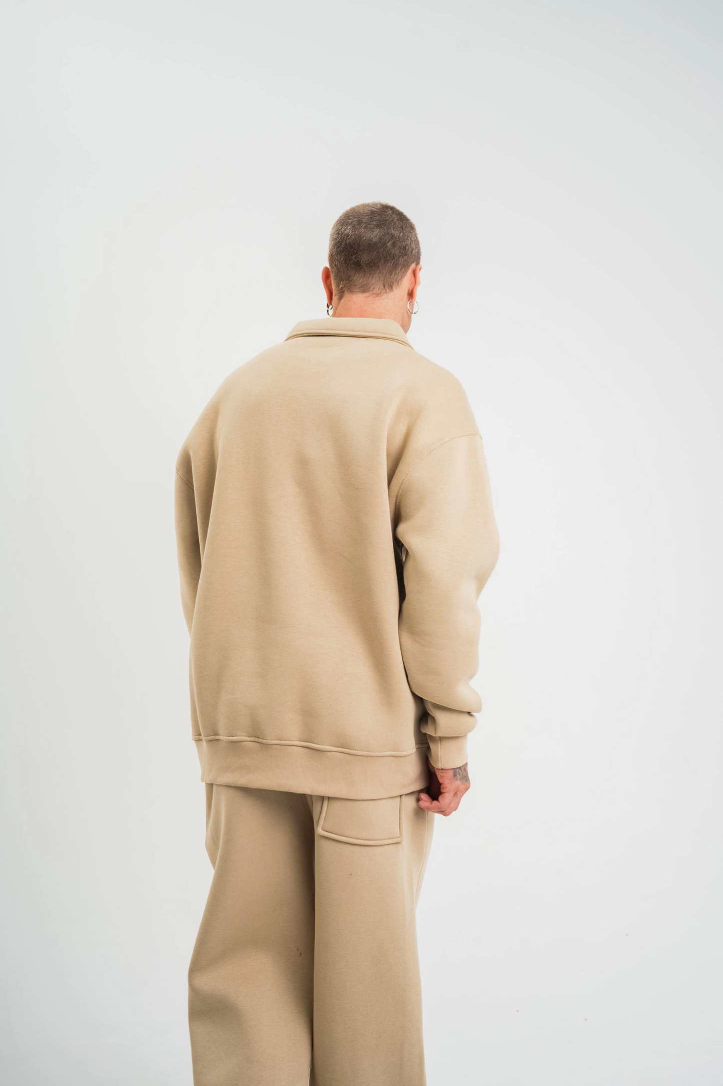 Unisex Double Oversize Patlı Yaka SweatShirt