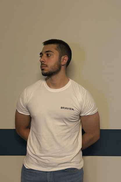 BRAVIEN Beyaz Basic T-Shirt