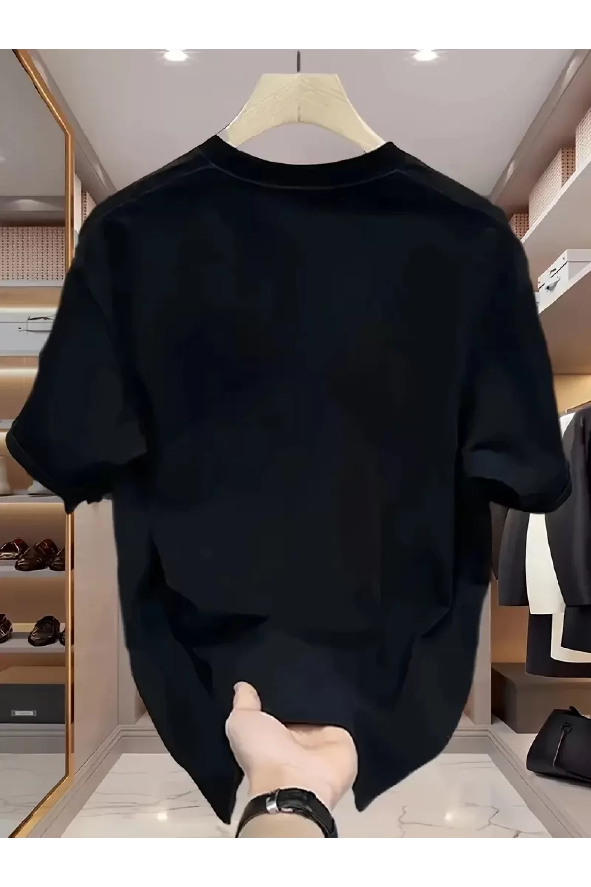 Özgür kuşlar Baskılı Oversize Bisiklet Yaka T-shirt