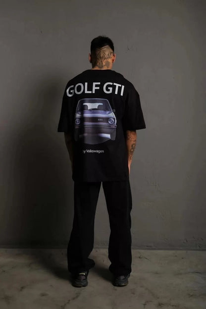 Erkek Sırt Golf Baskılı Oversize T-SHIRT