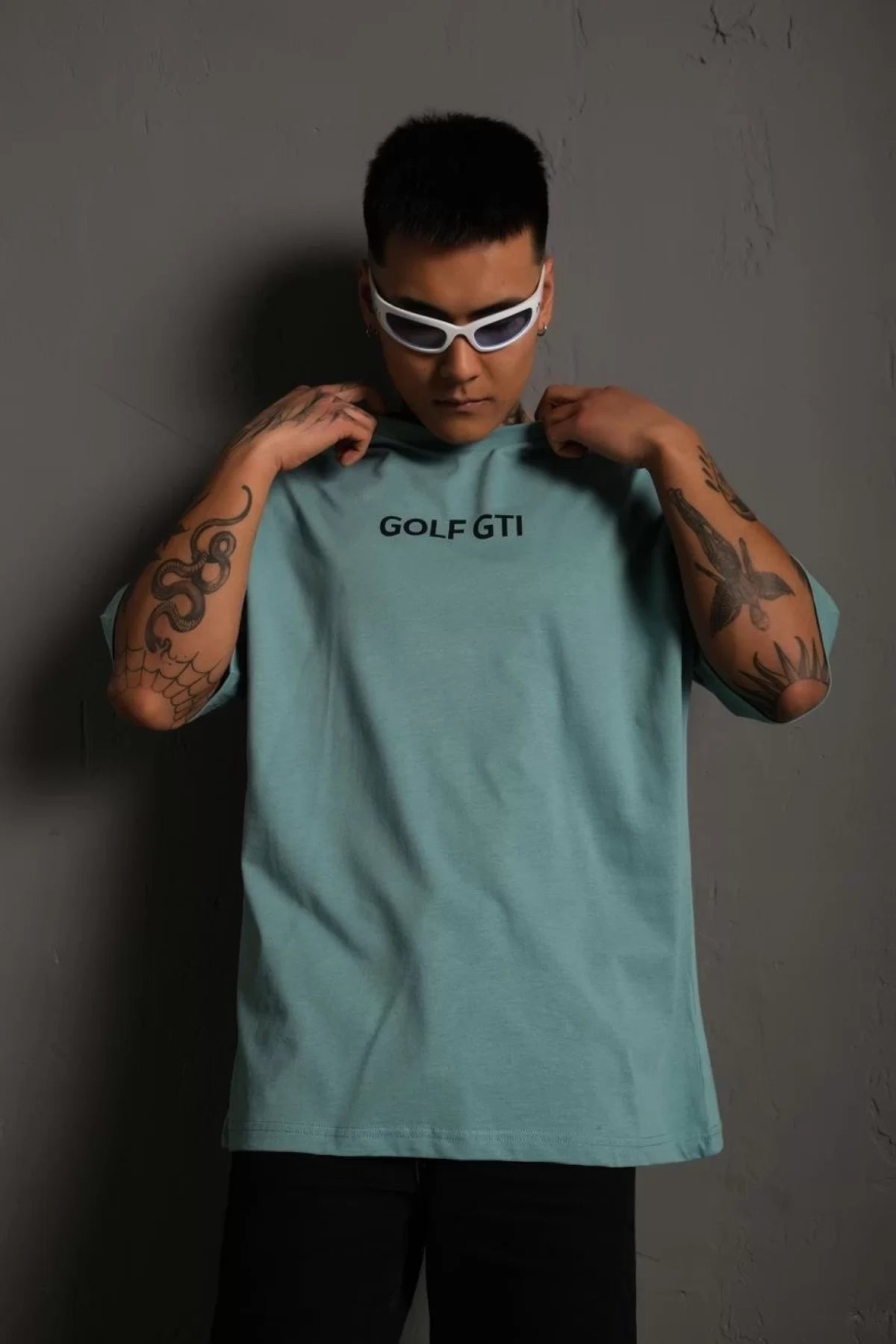 Erkek Sırt Golf Baskılı Oversize T-SHIRT