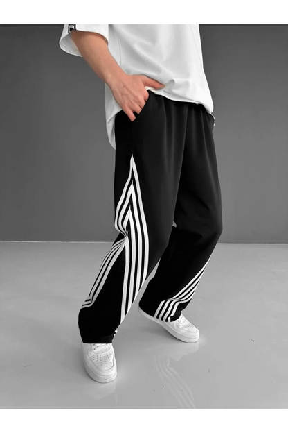 Erkek Oversize Şerit Baskılı Eşofman Altı