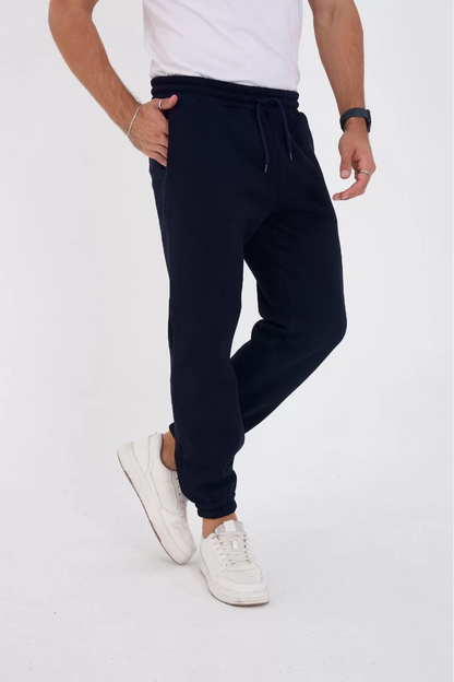 Unisex Kışlık Üç İplik Lastikli Eşofman Pantolon