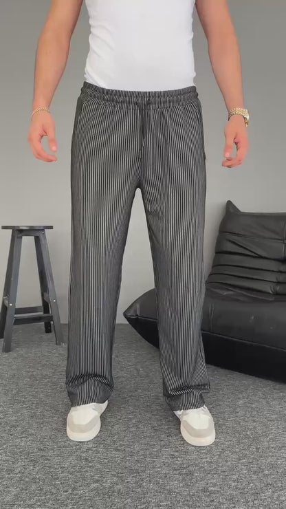 Çizgili Cepli Pantalon Yazlık