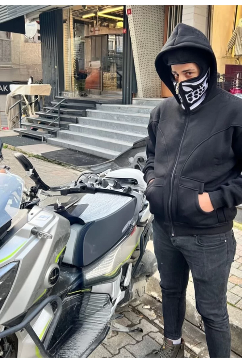 Samuray Kapşonlu ZIP Fermuarlı Çift Kapşonlu Nakışlı SweatShirt