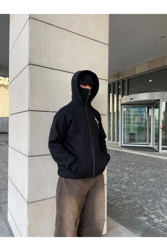 Samuray ZIP Fermuarlı Kapüşonlu SweatShirt