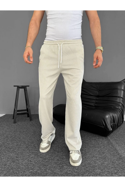 Çizgili Cepli Pantalon Yazlık