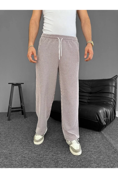 Çizgili Cepli Pantalon Yazlık