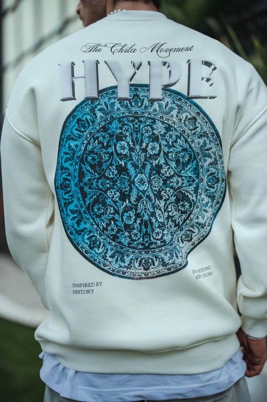 Üç İplik Bisiklet Yaka SweatShirt - Beyaz