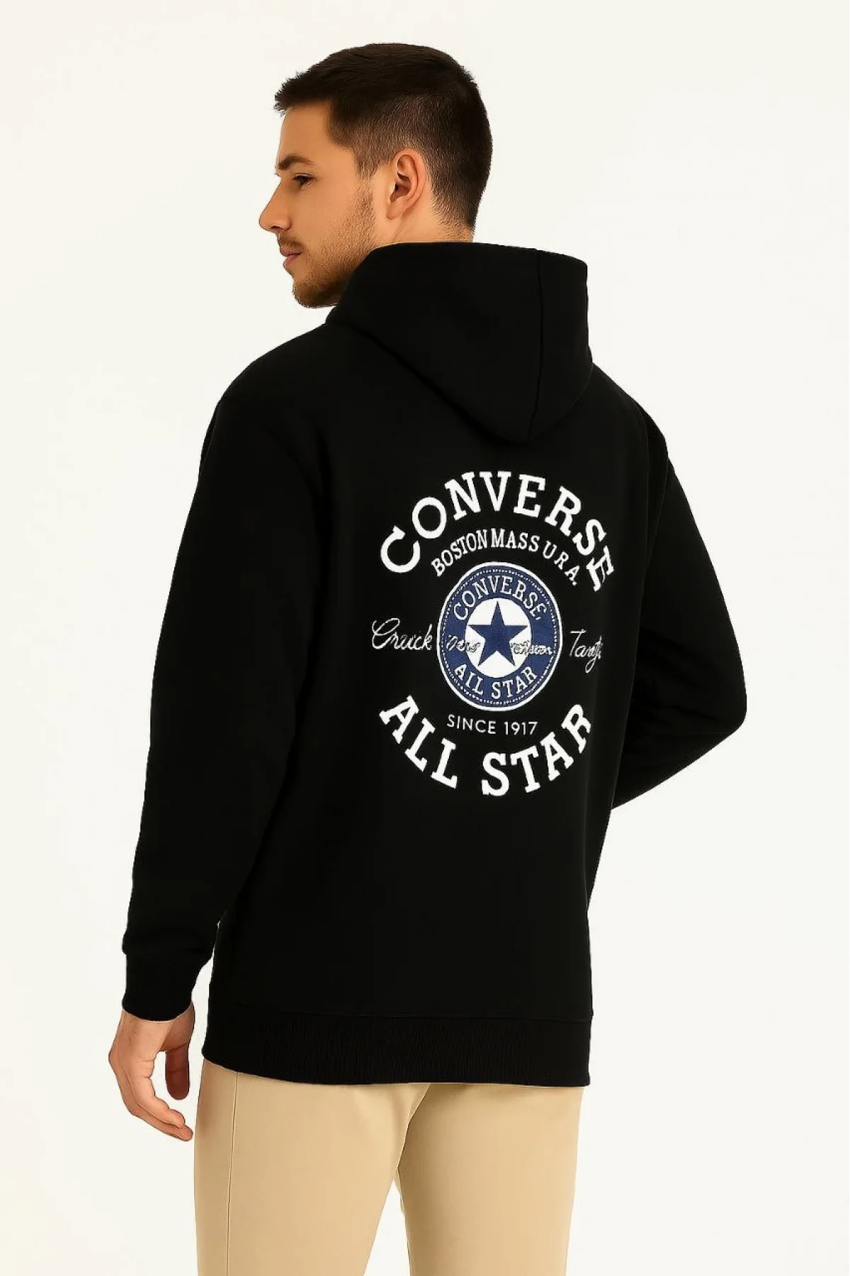 Kapüşonlu Kanguru Cepli Sweatshirt – Siyah