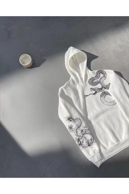 Uzun Kol Kapüşonlu Baskılı SweatShirt