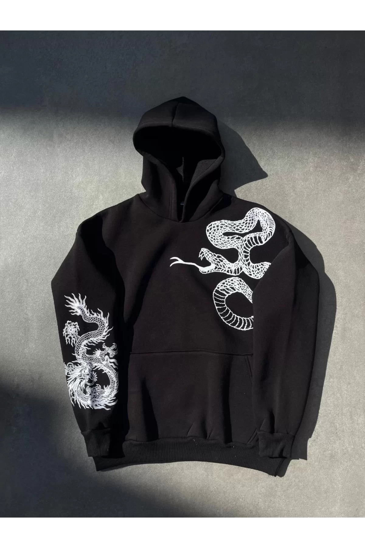 Uzun Kol Kapüşonlu Baskılı SweatShirt