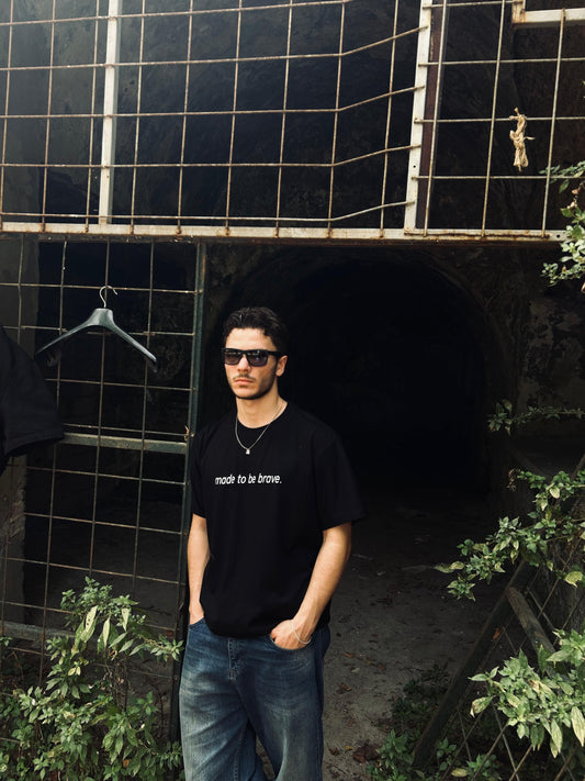 Made to be brave Oversize Basic T-Shirt Siyah